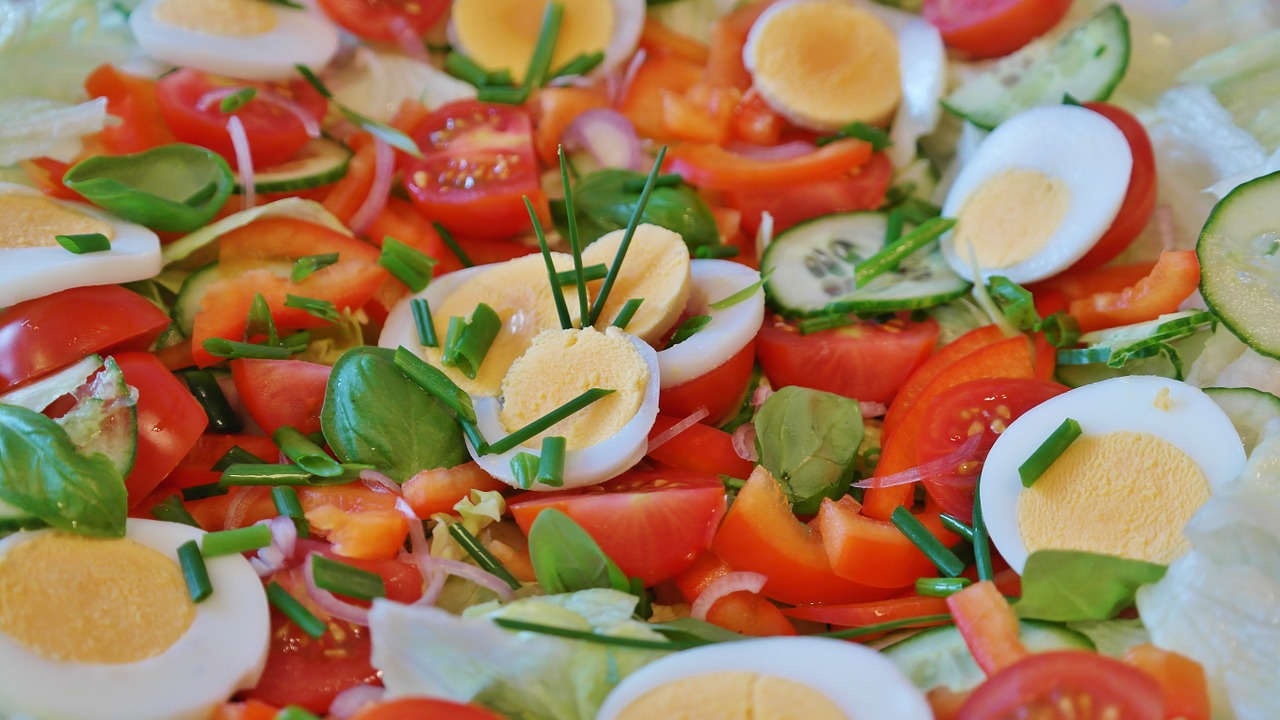 lettuce salad loaded with egg